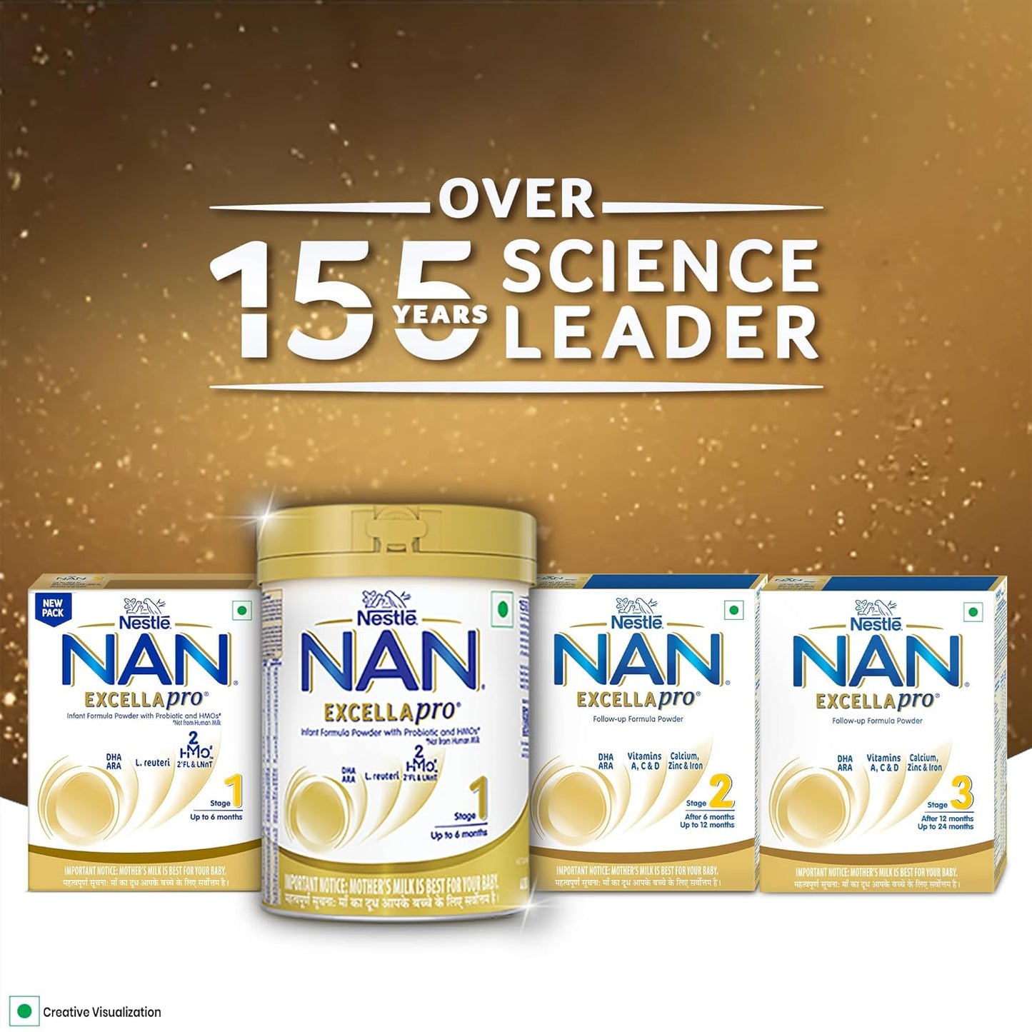 Nestlé NAN EXCELLAPRO Nan Stage 2 Follow-Up Formula Milk Powder For Babies, 6-12 months, with DHA, ARA, 400g Pouch in Box