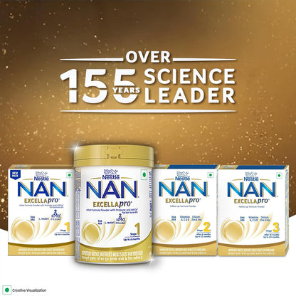 Nestlé NAN EXCELLAPRO Nan Stage 2 Follow-Up Formula Milk Powder For Babies, 6-12 months, with DHA, ARA, 400g Pouch in Box