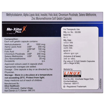 Re-Xite Plus - Strip of 15 Capsules