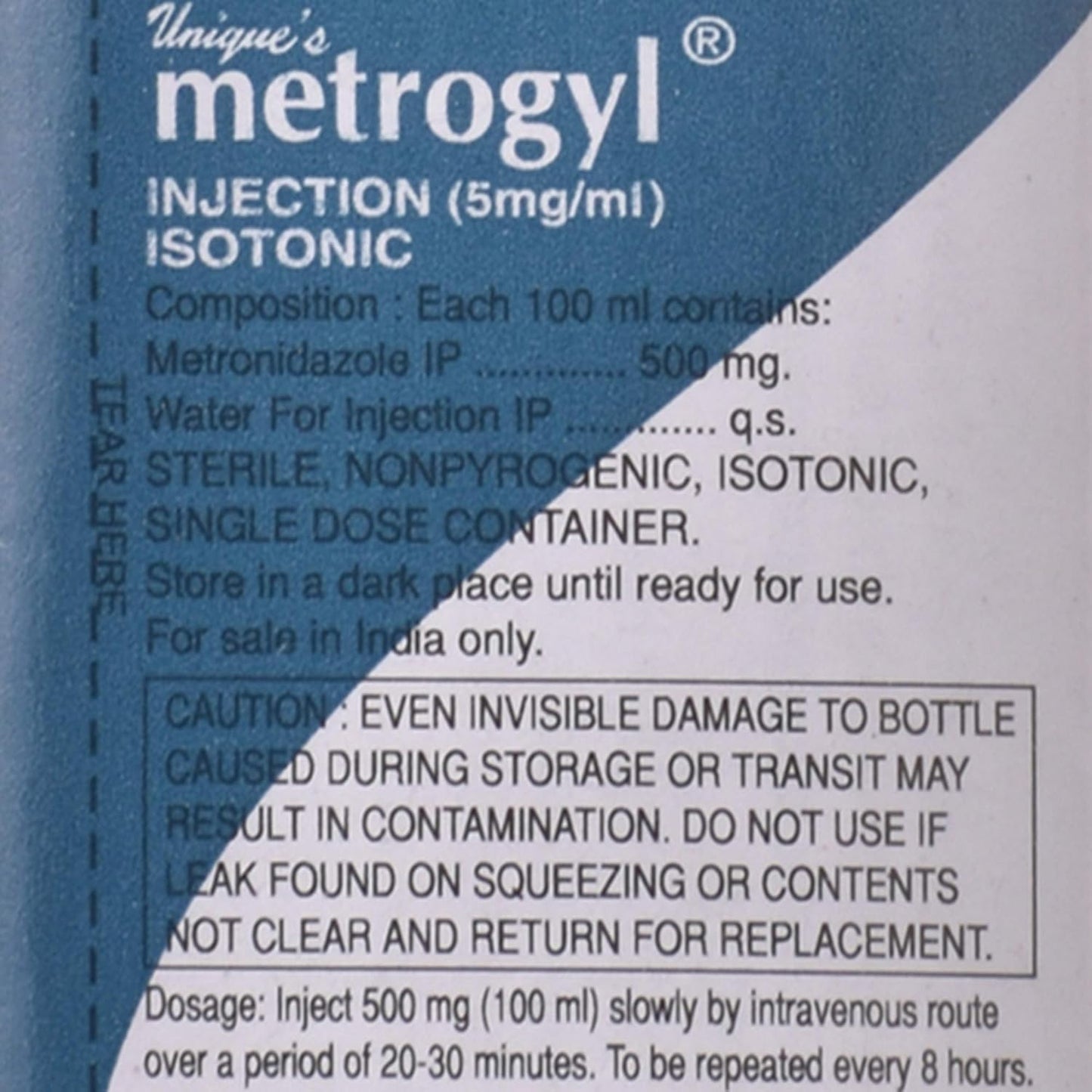 Metrogyl - Bottle of 100 ml Injection