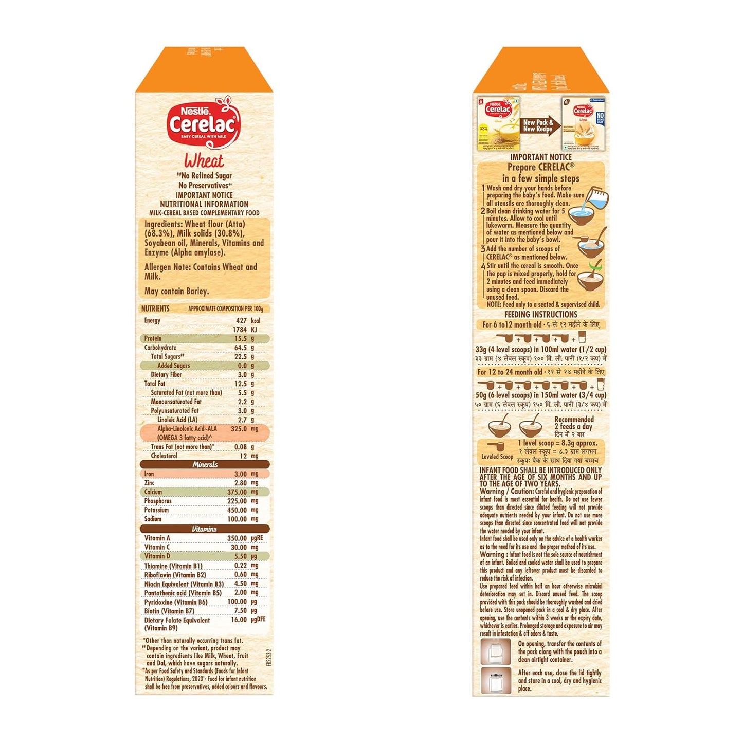 CERELAC Baby Food Cereal | No Refined Sugar| Wheat for 6 to 24 Months Baby | 300g