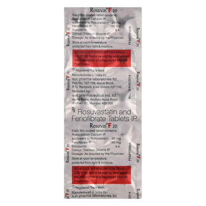 Rosuvas F 20 - Strip of 10 Tablets