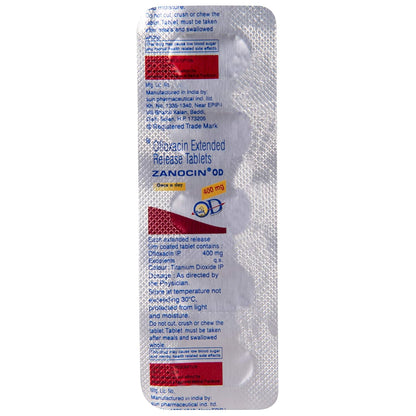 Zanocin OD 400 mg - Strip of of 5 Tablets