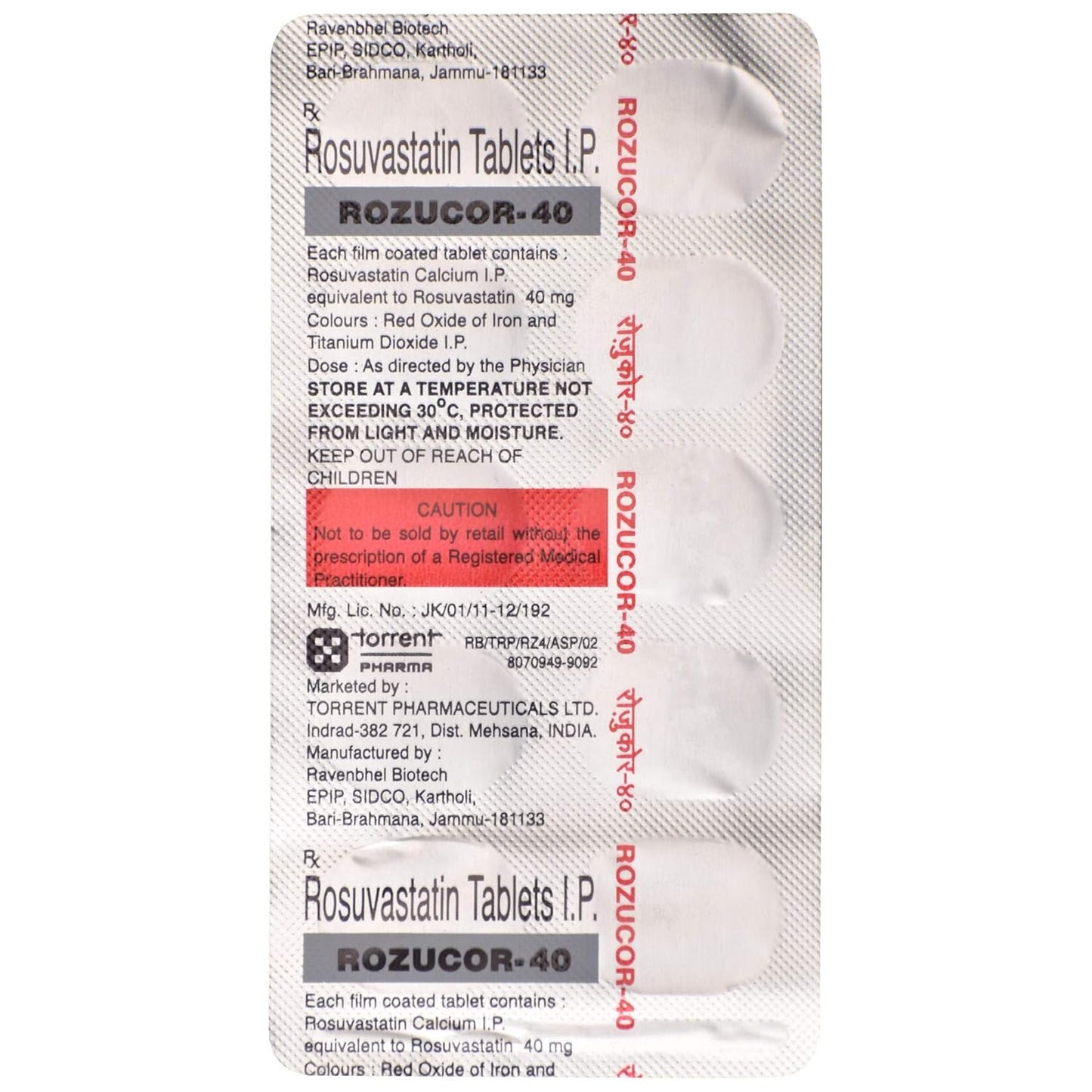 Rozucor-40 - Strip of 10 Tablets