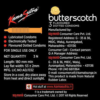 Kamasutra Butterscotch Condoms for Men