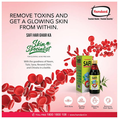 Hamdard Safi Blood Purifier Syrup Skin Care Pimple Free for Natural Glowing Skin