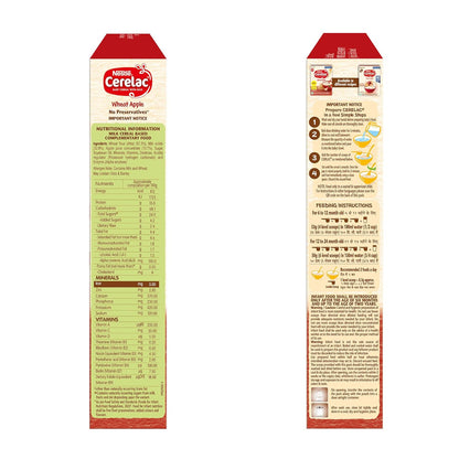 CERELAC Baby Food Cereal | No Preservatives | Wheat Apple for 6 to 24 Months Baby | 300g