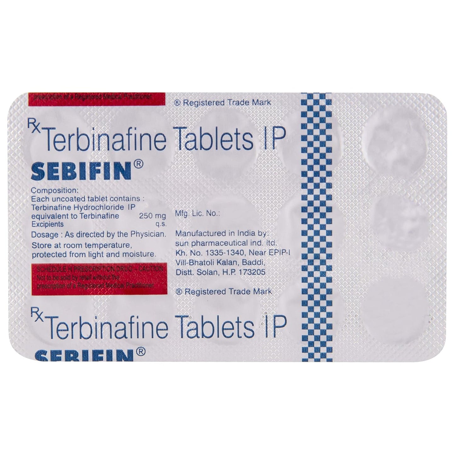 Sebifin 250mg  - Strip of 15 Tablets