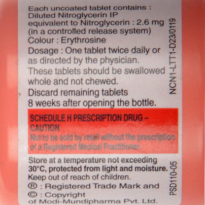 Nitrocontin 2.6 - Bottle of 30 Tablets