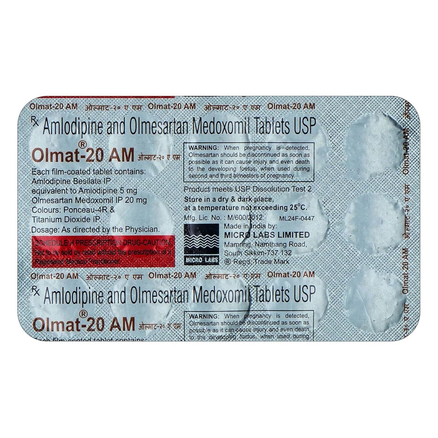 Olmat-20 AM - Strip of 15 Tablets
