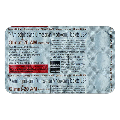 Olmat-20 AM - Strip of 15 Tablets
