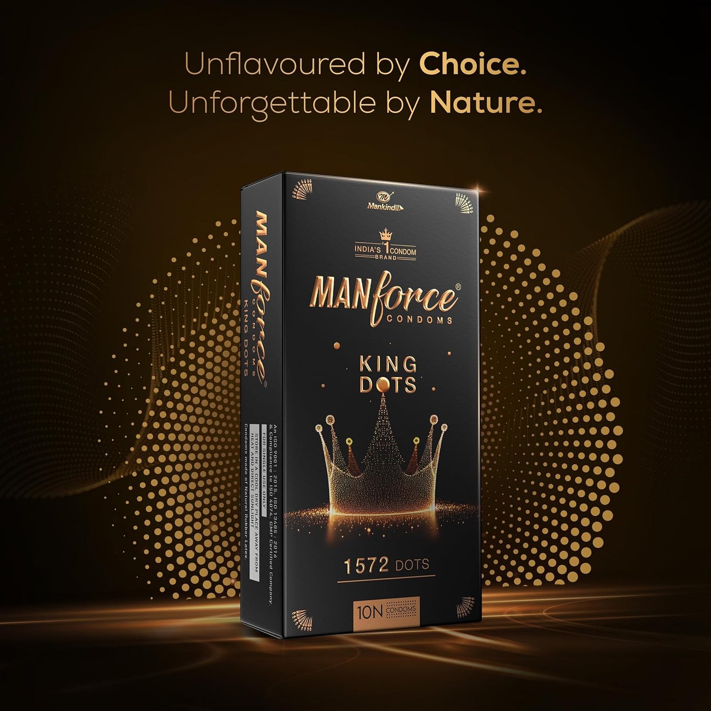 Manforce King Dots Extra Dotted Unflavored Condoms, 10 Pieces