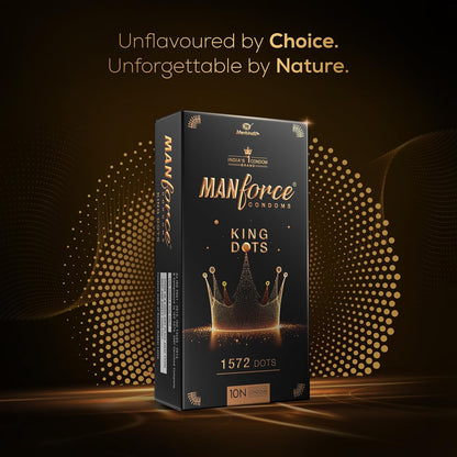 Manforce King Dots Extra Dotted Unflavored Condoms, 10 Pieces