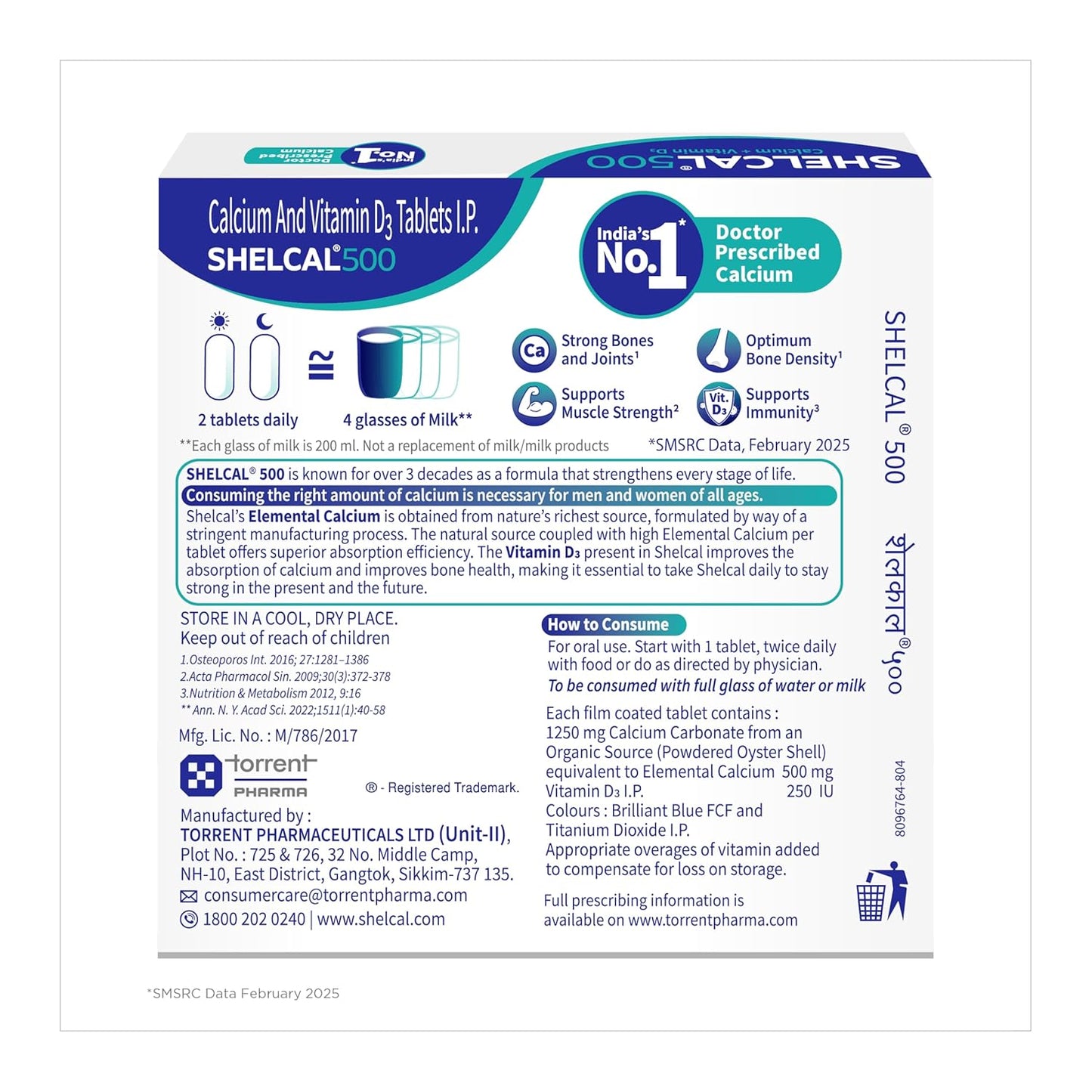 Shelcal-500 - Strip of 15 Tablets