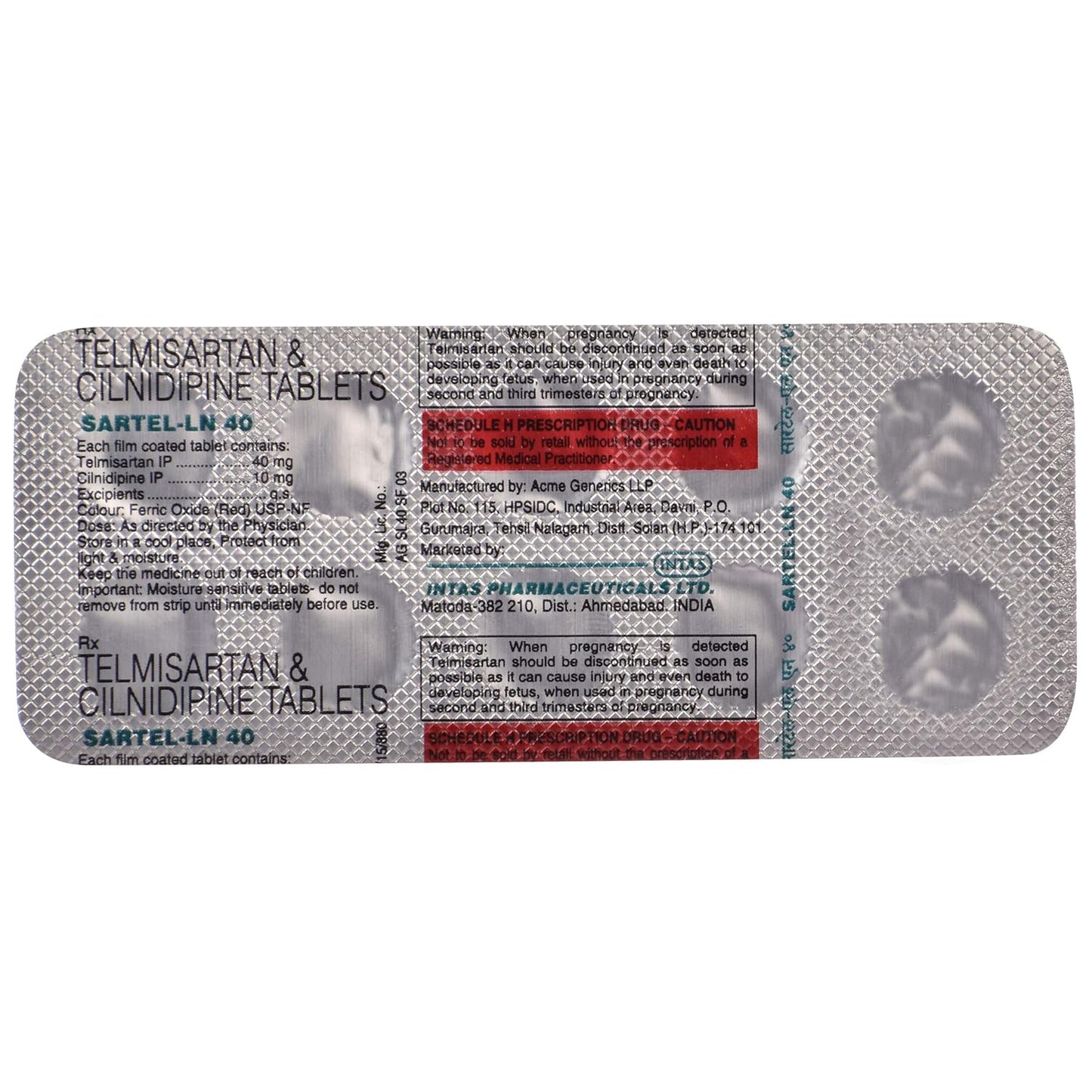 Sartel-LN 40 - Strip of 10 Tablets