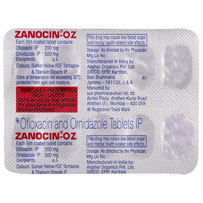 Zanocin OZ - Strip of 10 Tablets