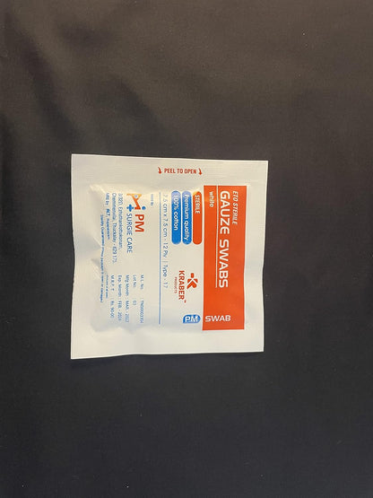 STERILE GAUZE SIZE 7.5CM X 7.5CM 12PLY  1count