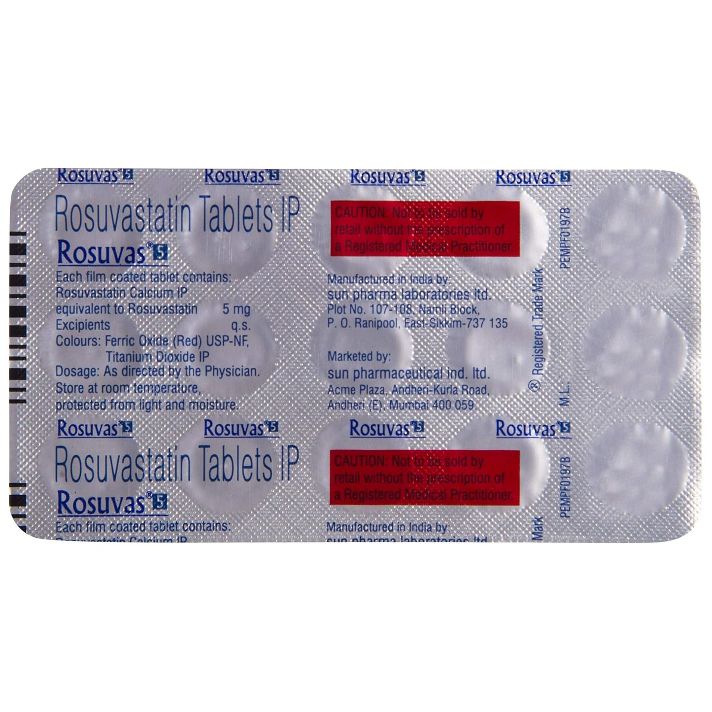 Rosuvas 5 - Strip of 15 Tablets