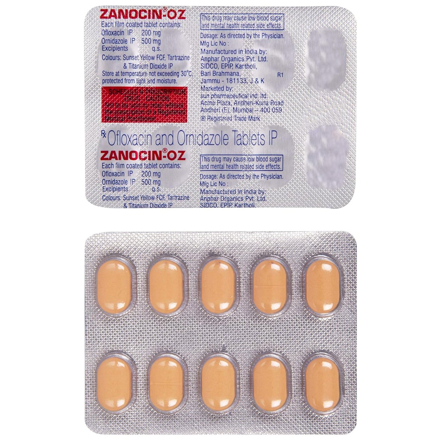 Zanocin OZ - Strip of 10 Tablets