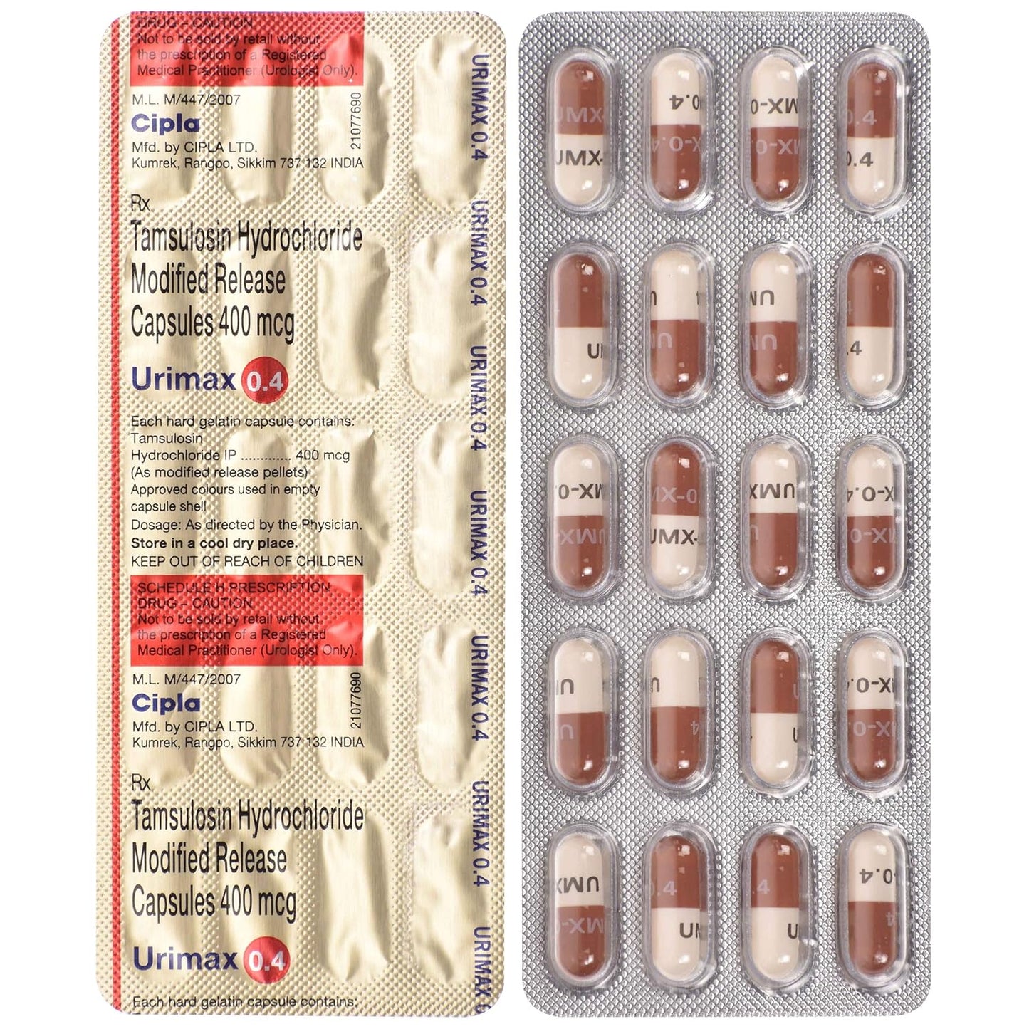 Urimax 0.4 - Strip of 20 Capsules