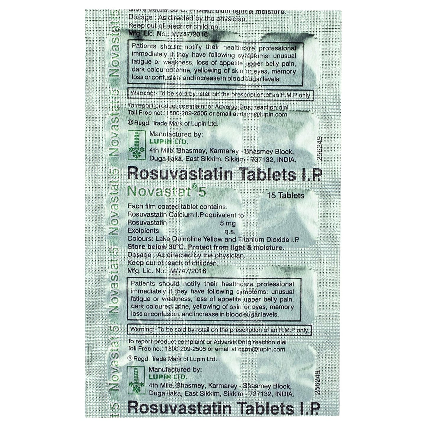Novastat 5 - Strip of 15 Tablets