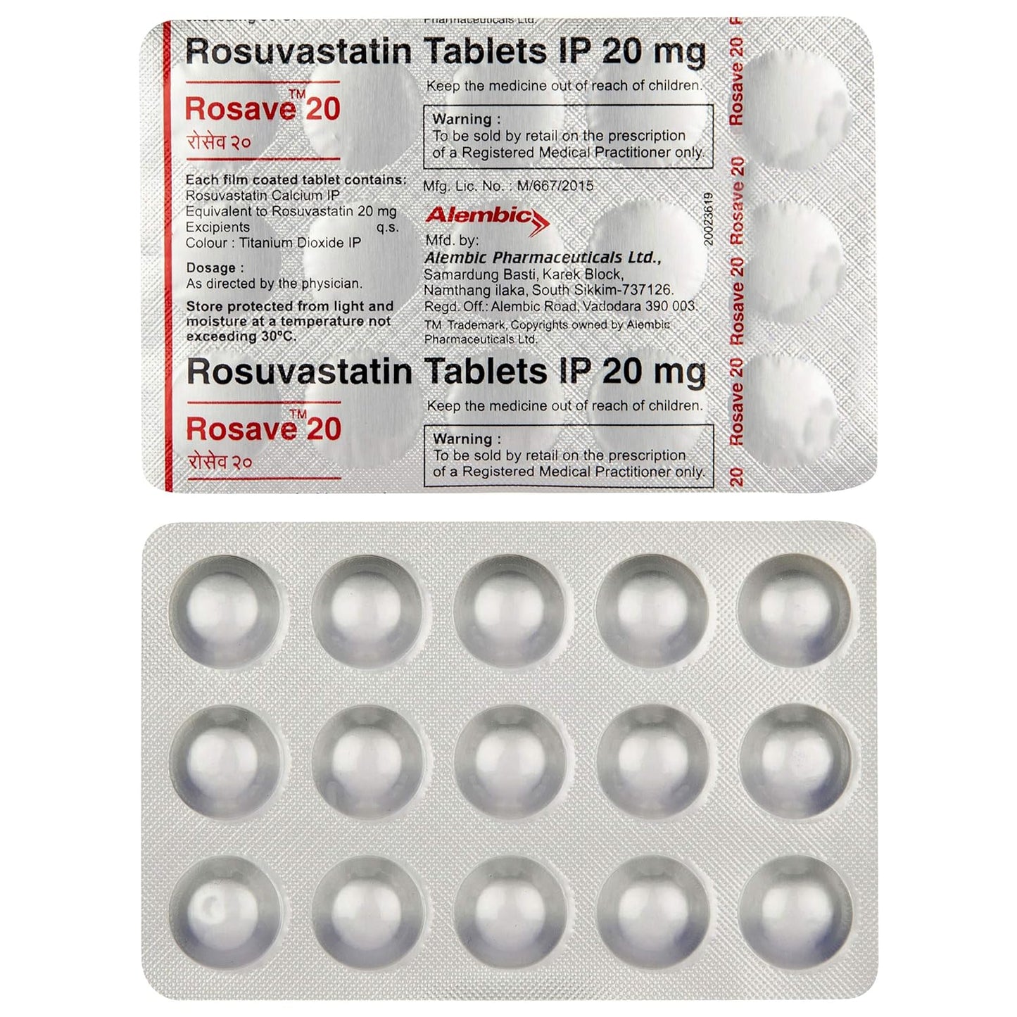 Rosave 20 - Strip of 15 Tablets