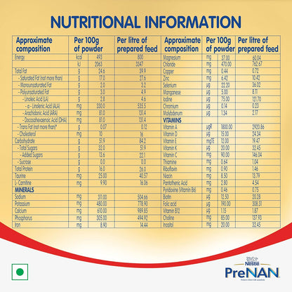 NAN Nestlé Pre | Pre-Term Food For Special Medical Purposes | Infant | For Babies Born Before 37 Weeks | 400 G Tin | Powder