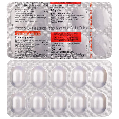 Vinicor AM 50/5 - Strip of 10 Tablets