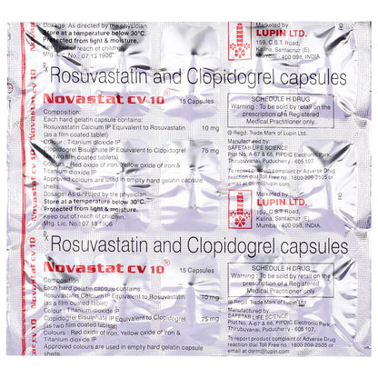Novastat CV 10 - Strip of 15 Capsules