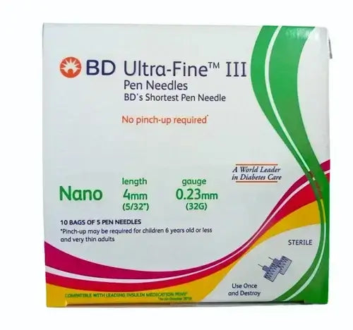 Bd Ultra Fine Pen Needles Easy Flow 32g Packet Of 5 Sterile Needle