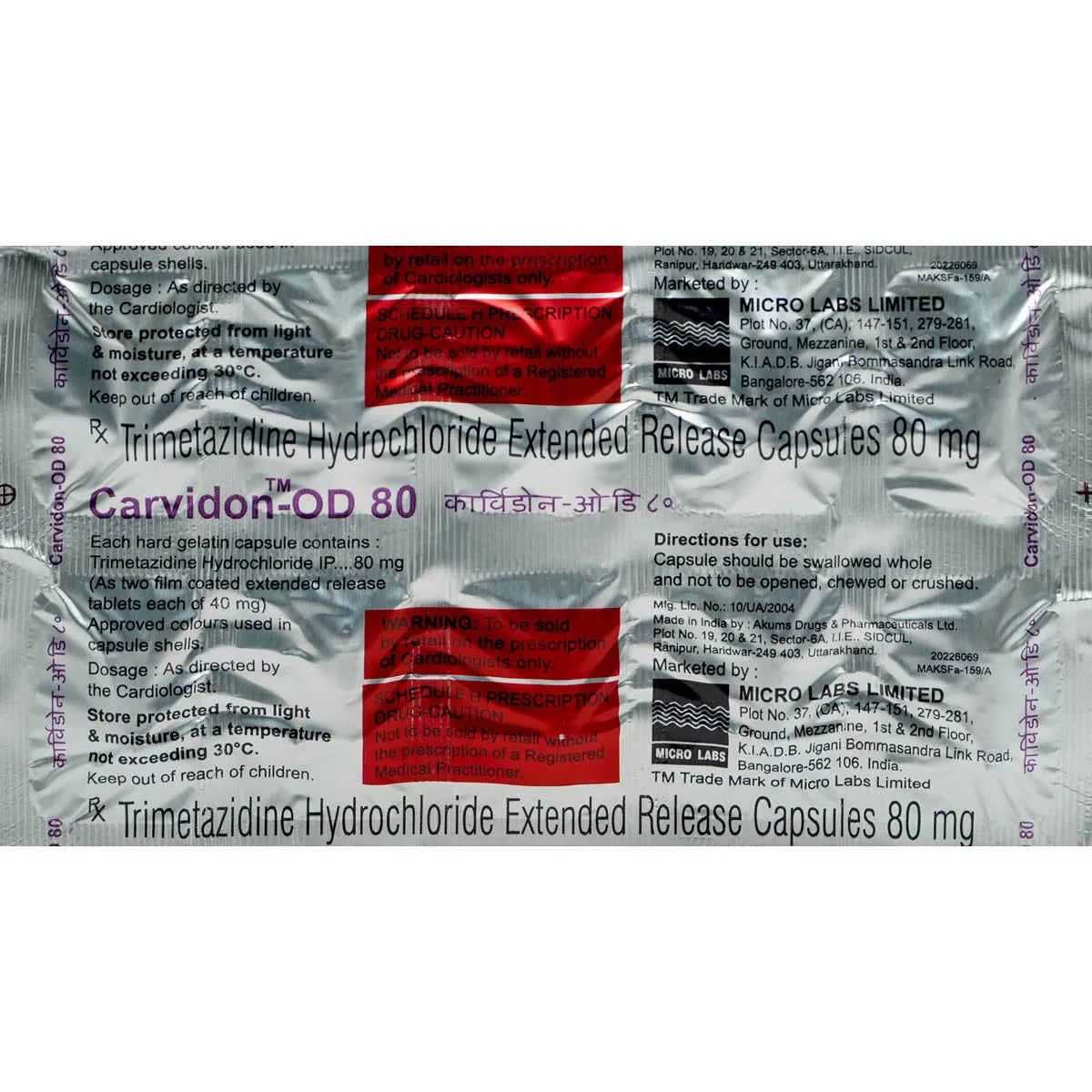 Carvidon OD 80mg Capsule