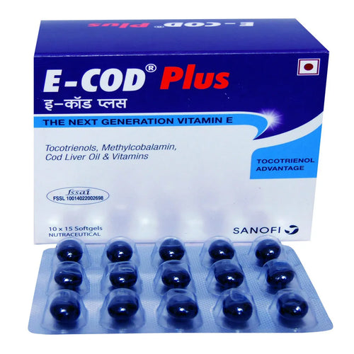 New E-COD Plus, Next Generation Vitamin E Supplement Softgels for Muscle Cramps & NAFLD