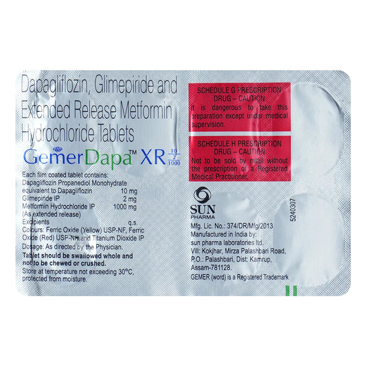 Gemer Dapa XR 10/1/1000 Tablet