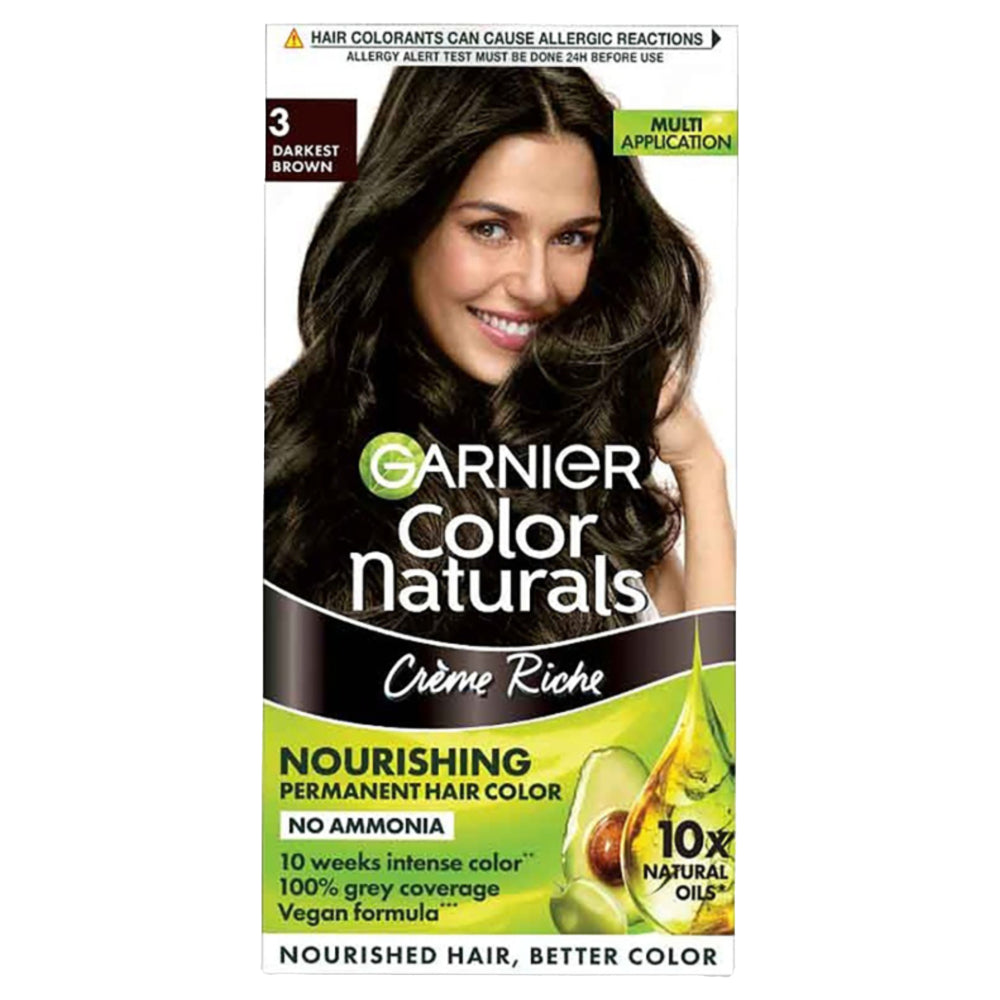 Garnier Colour Naturals 3 Darkest Brown Hair Colour - 60ml