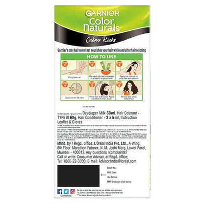 Garnier Colour Naturals 3 Darkest Brown Hair Colour - 60ml