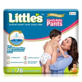 Little's  Comfy Baby Diaper Pants Small, 78 Count
