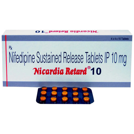 Nicardia Retard 10 Tablet -Strips of 15Tablets