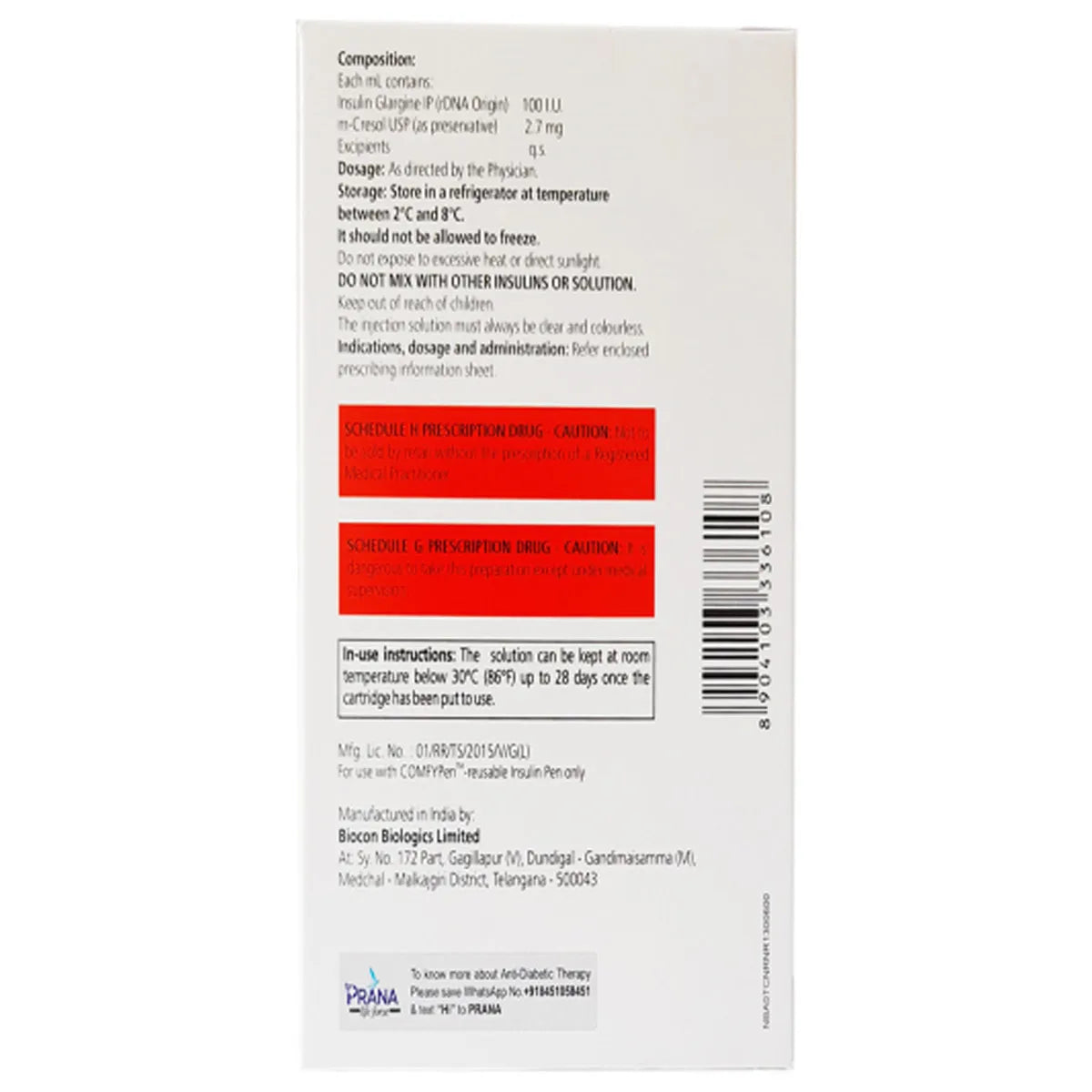 Nobeglar 100IU Cartridge 3 ml