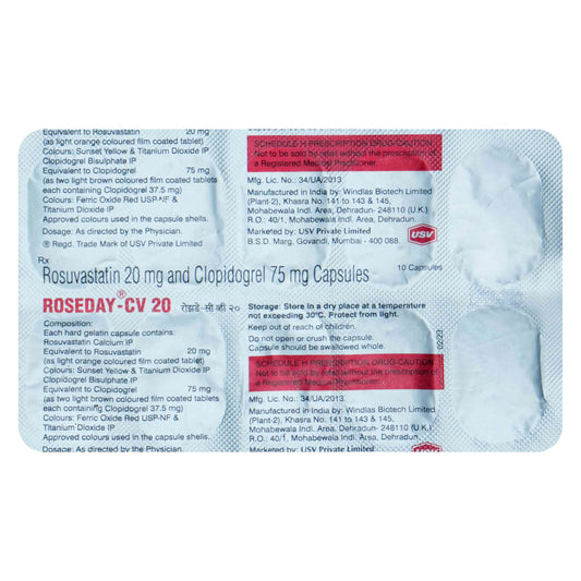 Roseday CV 20 mg Capsule -Strip of 10Capsules