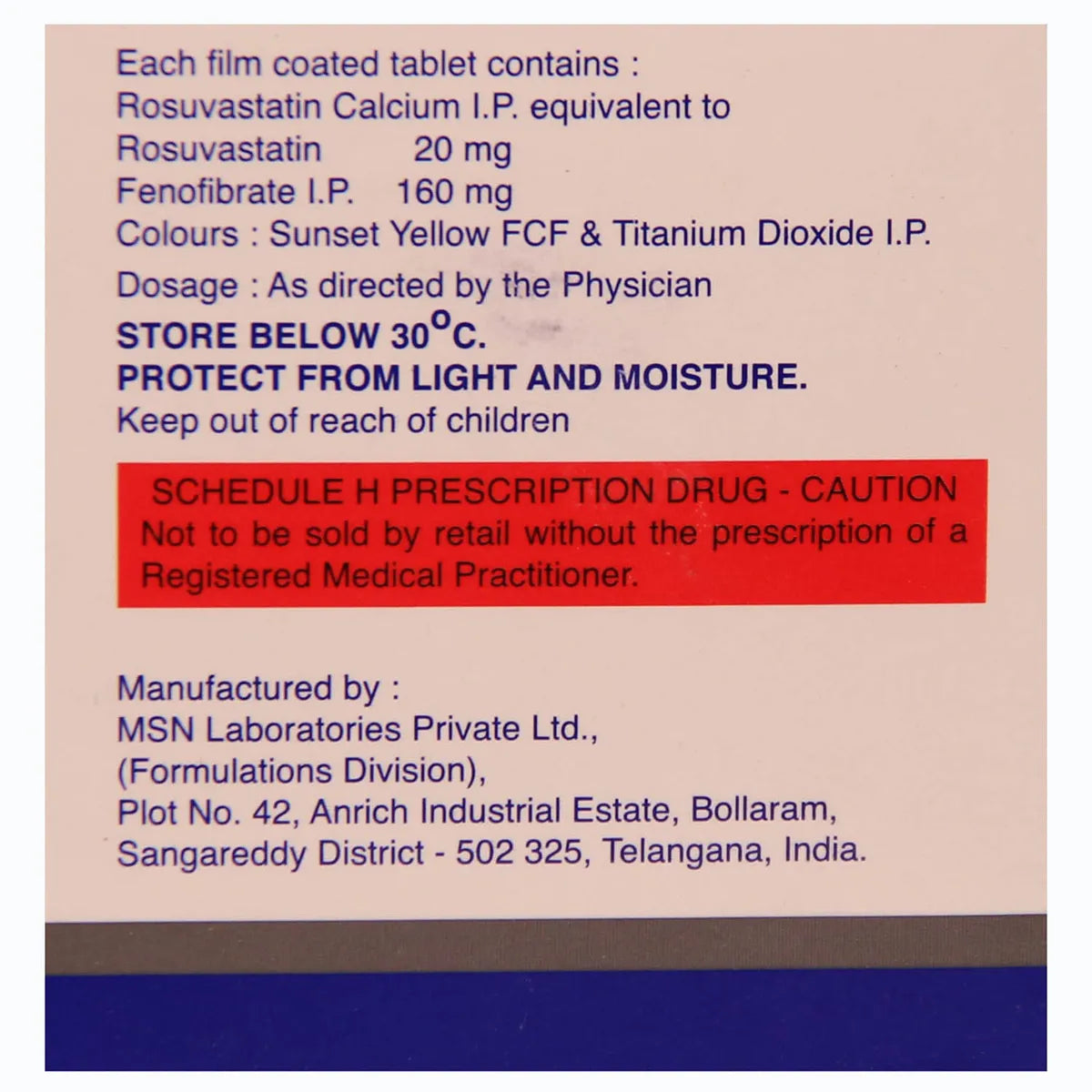 Rozucor F 20 Tablet -Strip of 10Tablet