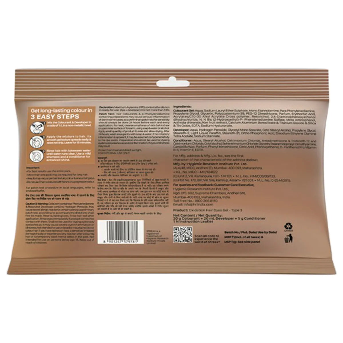 Streax Streax Gel Hair Colour 1 Natural Black