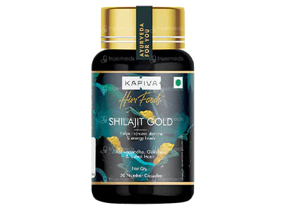 Kapiva Shilajit Gold Capsules with Black Musli, Gokshura & Ashwagandha | For Stamina & Energy