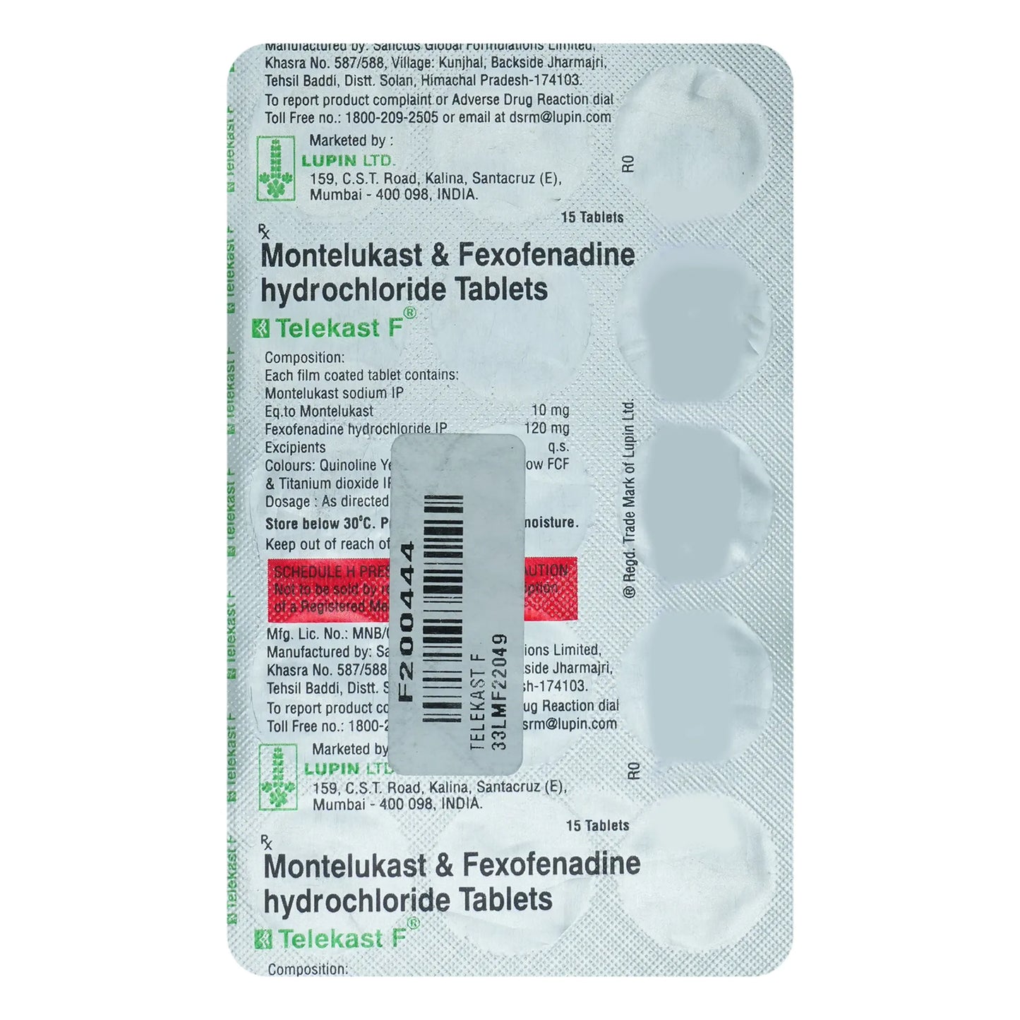 Telekast F 10mg/120mg Tablet