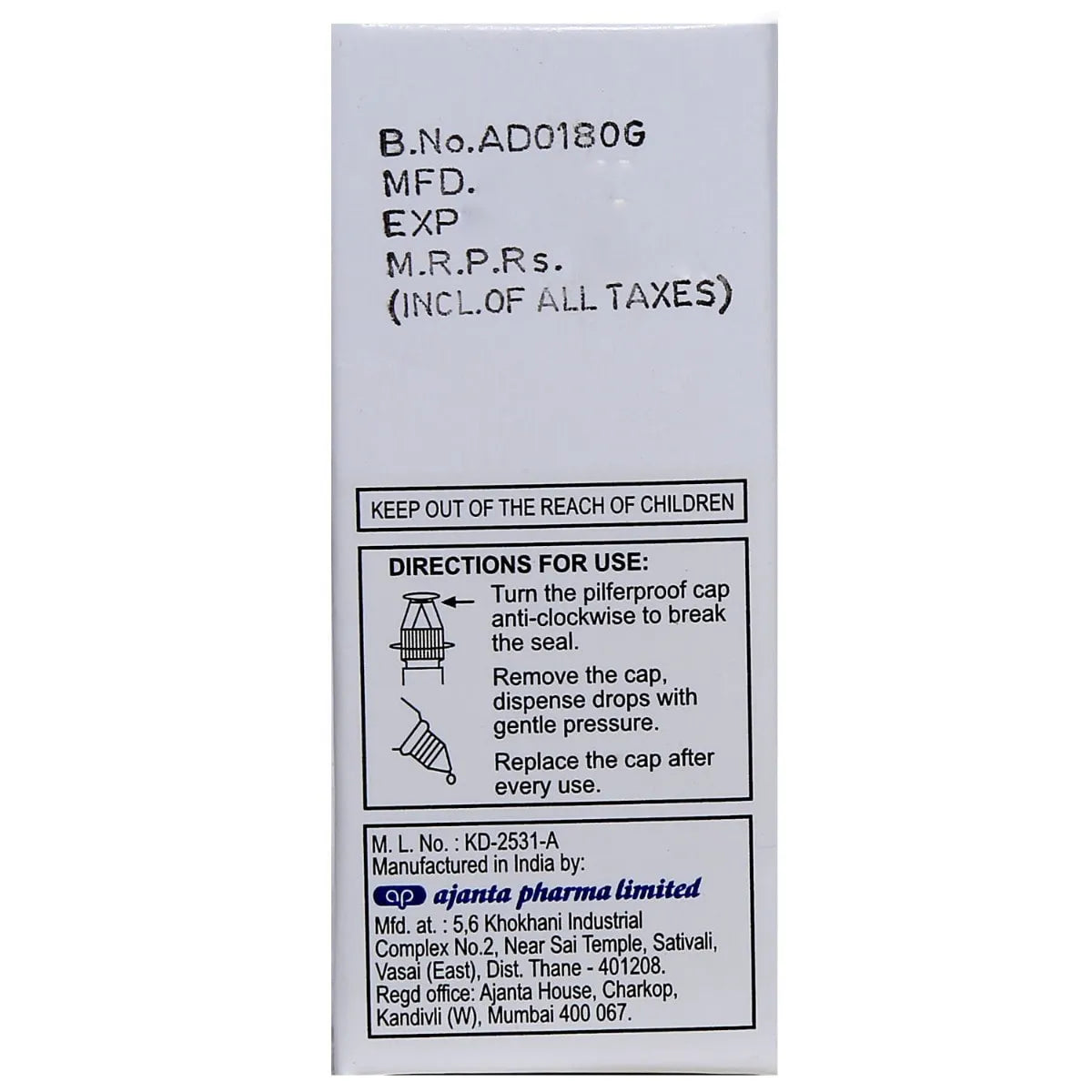 Tovaxo Eye Drops 2.5ml