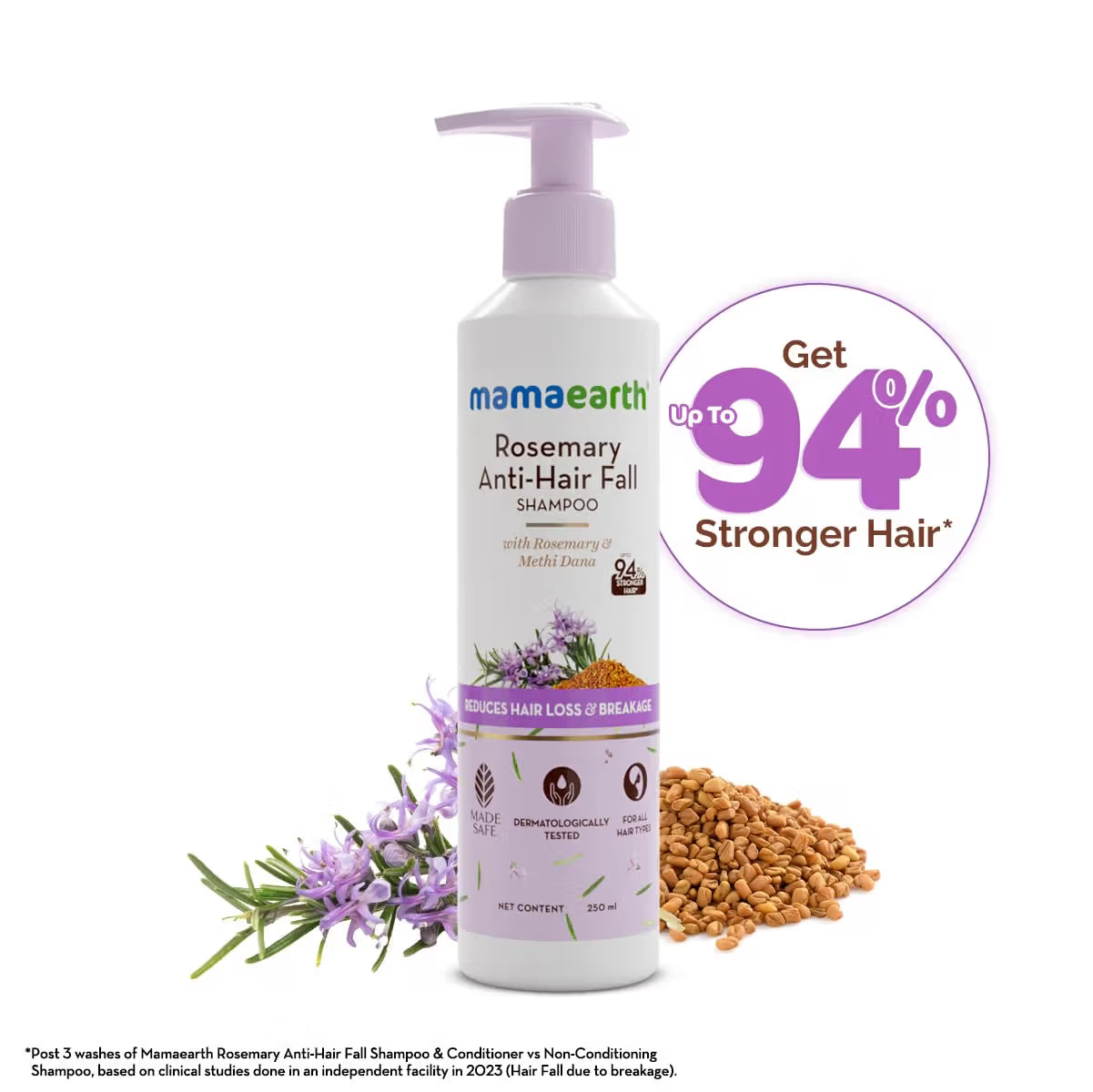 Mamaearth Rosemary Anti-Hair Fall Shampoo With Rosemary & Methi Dana (180ml)