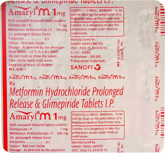 Amaryl M 1mg Tablet PR
