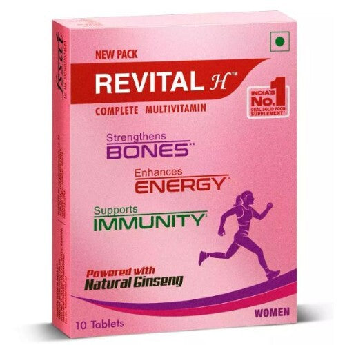 Revital Woman Tablet with Multivitamins, Calcium, Zinc & Natural Ginseng | For Daily Immunity, Strong Bones & Energy