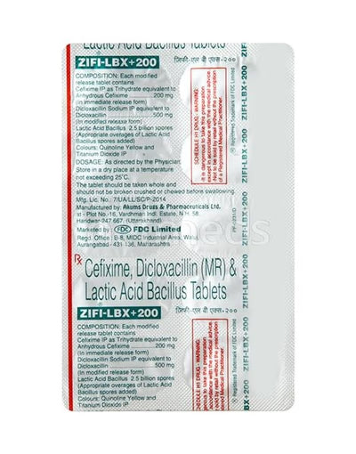 Zifi Lbx+200mg Tablet 10'