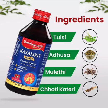 Baidyanath Kasamrit | Herbal And Ayurvedic Cough Syrup - 100ml