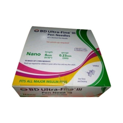 Bd Ultra Fine Pen Needles Easy Flow 32g Packet Of 5 Sterile Needle